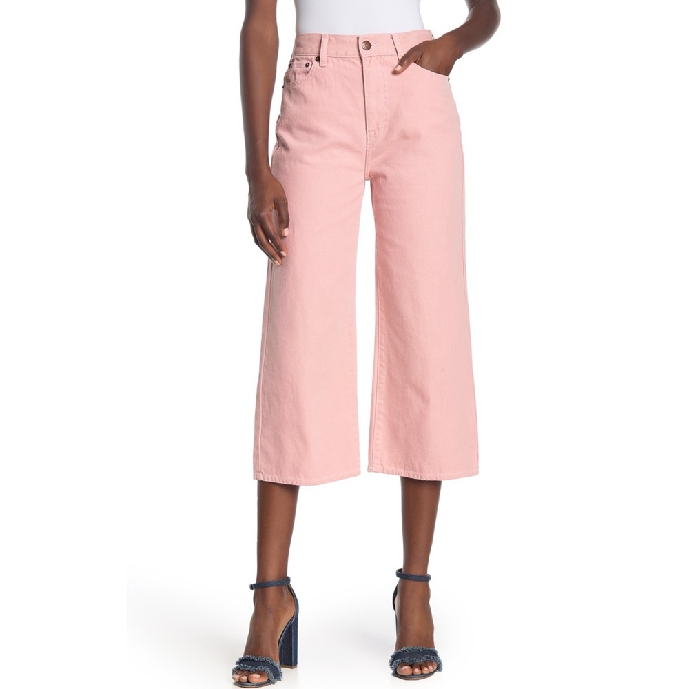 BCBGeneration Cropped Gaucho Jean in Rose Smoke